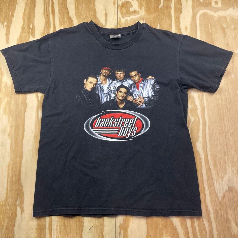 Vintage 1998 Backstreet Boys Lineup Graphic T-Shirt – Black – Men’s M